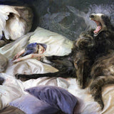 La niña de la habitación del pavo real / The girl of the peacock room, grabado Fine Art Giclée de Guillermo Lorca, 64 x 108 cm