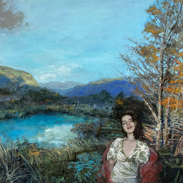 Puerto Tranquilo, 2017, óleo sobre tela de Lorenzo Moya, 100 × 180 cm