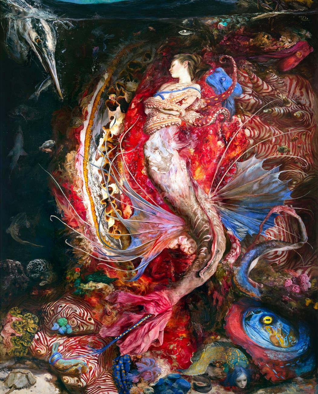 Sirena / Mermaid, grabado Fine Art Giclée de Guillermo Lorca, 105 x 88 cm