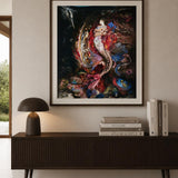 Vista ambientada de Sirena / Mermaid, grabado de Guillermo Lorca